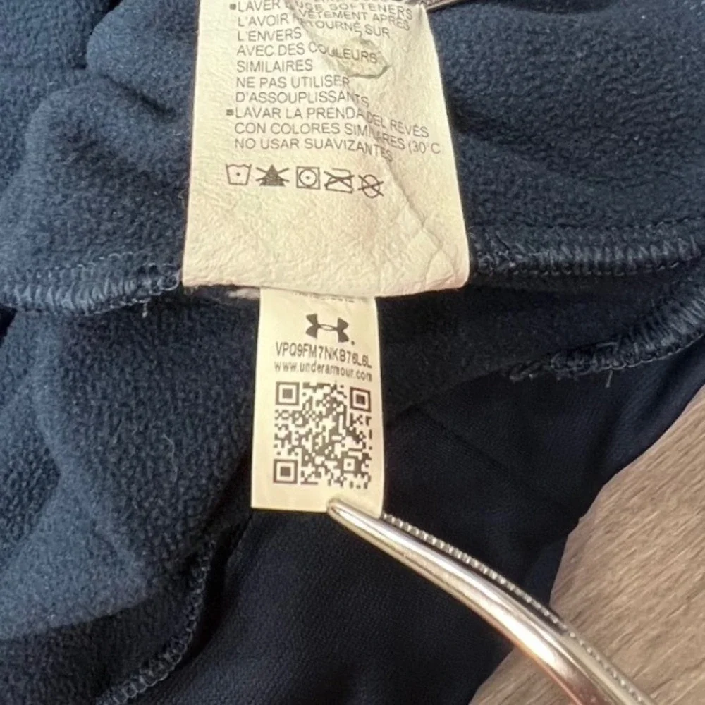 Under Armour Mens ColdGear Pullover Hoodie Academy Blue Logo 1357085 LG